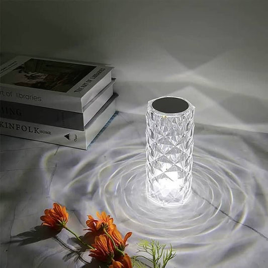 Rose Petal Crystal Table Lamp